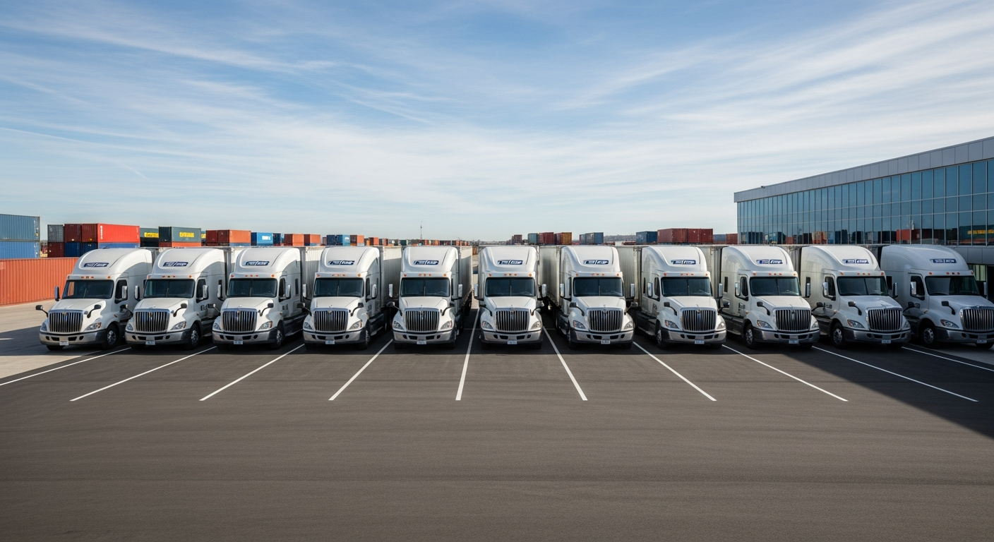 Fleet of freight trucks